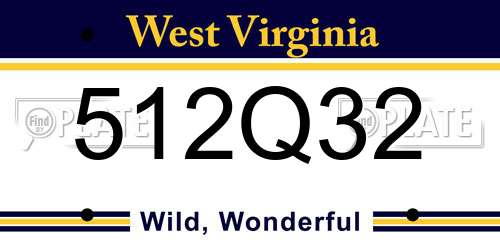 512Q32 West Virginia License Plate