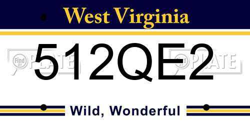 512QE2 West Virginia License Plate