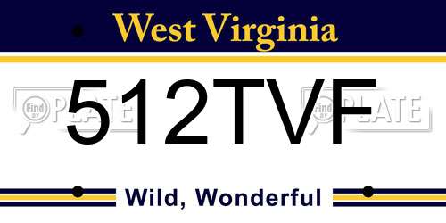 512TVF West Virginia License Plate
