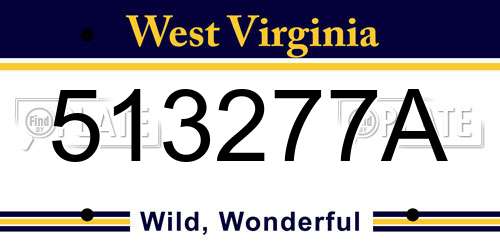 513277A West Virginia License Plate
