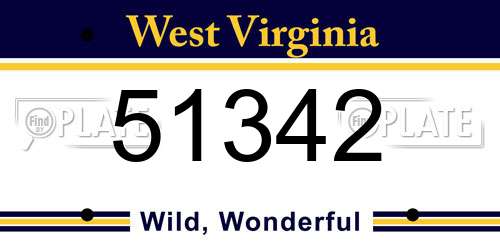 51342 West Virginia License Plate