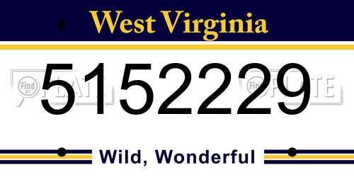 5152229 West Virginia License Plate