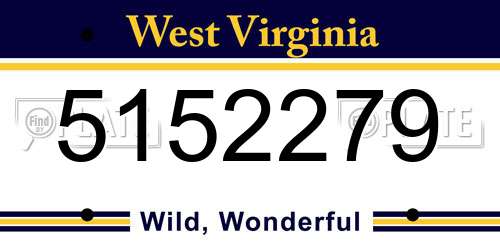 5152279 West Virginia License Plate