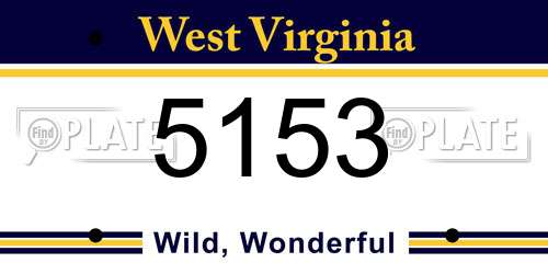 5153 West Virginia License Plate