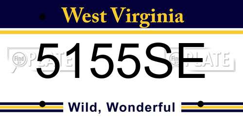 5155SE West Virginia License Plate