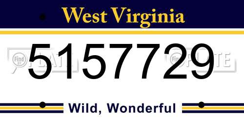 5157729 West Virginia License Plate