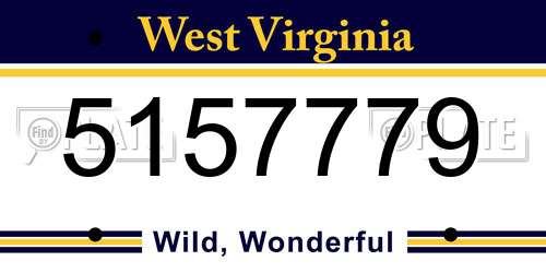 5157779 West Virginia License Plate