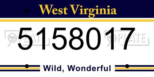 5158017 West Virginia License Plate