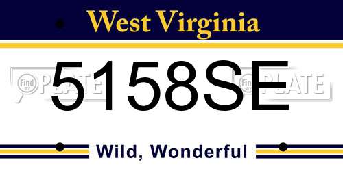 5158SE West Virginia License Plate
