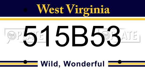515B53 West Virginia License Plate