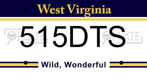 515DTS West Virginia License Plate