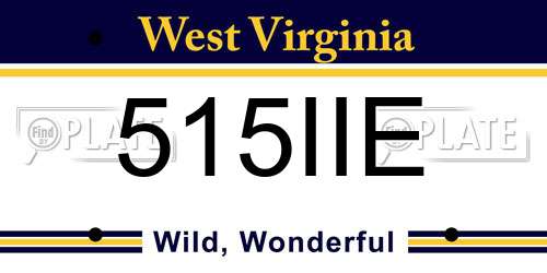 515IIE West Virginia License Plate