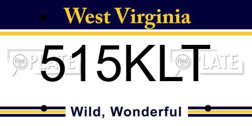 515KLT West Virginia License Plate