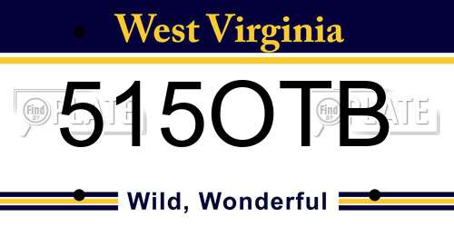 515OTB West Virginia License Plate