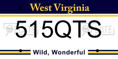515QTS West Virginia License Plate