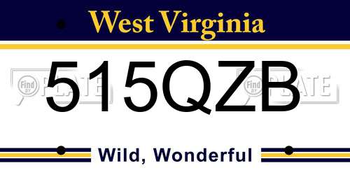 515QZB West Virginia License Plate