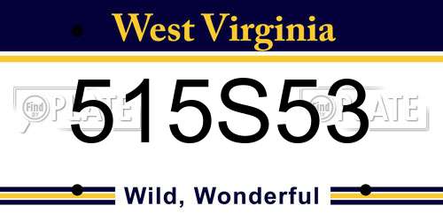 515S53 West Virginia License Plate