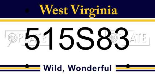 515S83 West Virginia License Plate
