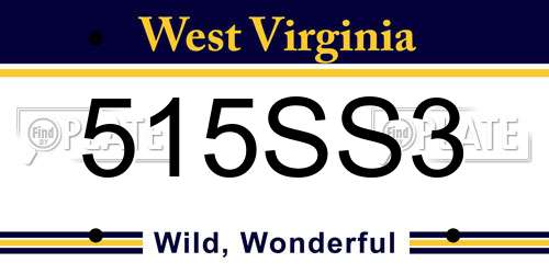 515SS3 West Virginia License Plate