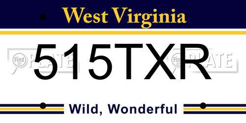 515TXR West Virginia License Plate