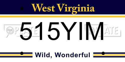 515YIM West Virginia License Plate