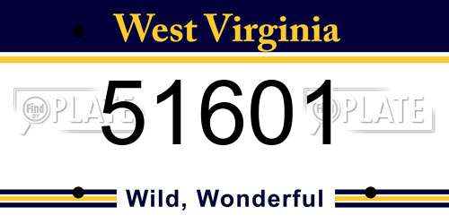 51601 West Virginia License Plate