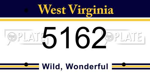 5162 West Virginia License Plate