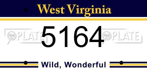 5164 West Virginia License Plate