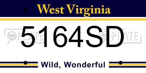 5164SD West Virginia License Plate
