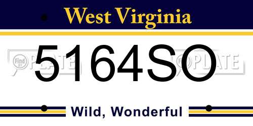 5164SO West Virginia License Plate