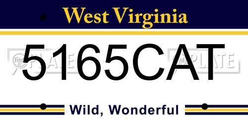 5165CAT West Virginia License Plate