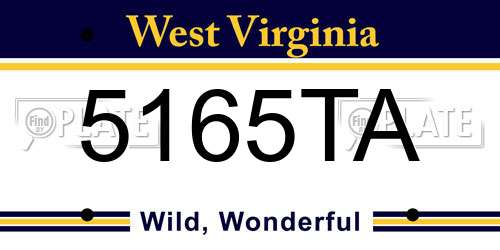 5165TA West Virginia License Plate