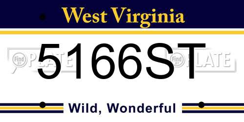 5166ST West Virginia License Plate