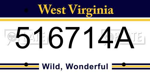 516714A West Virginia License Plate