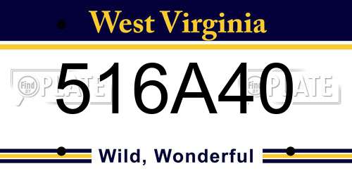 516A40 West Virginia License Plate