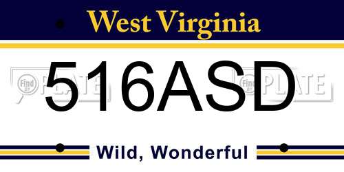 516ASD West Virginia License Plate