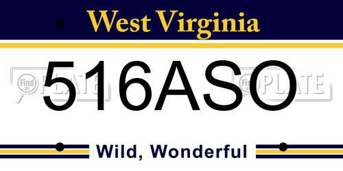 516ASO West Virginia License Plate