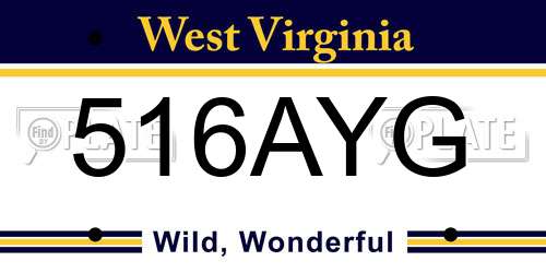516AYG West Virginia License Plate