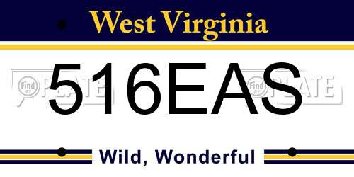 516EAS West Virginia License Plate