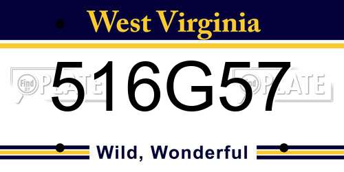 516G57 West Virginia License Plate