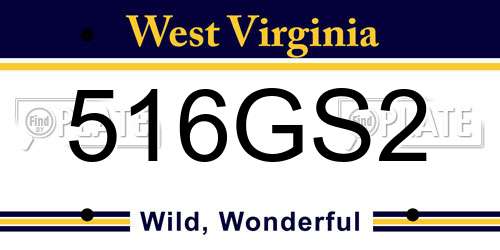 516GS2 West Virginia License Plate