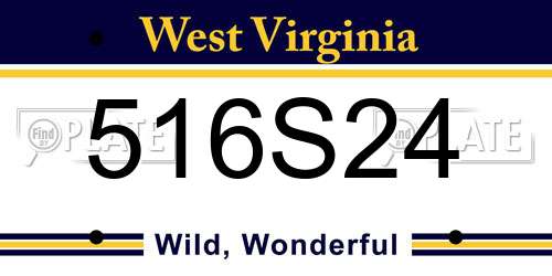 516S24 West Virginia License Plate