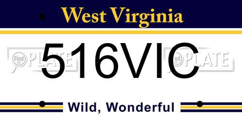 516VIC West Virginia License Plate