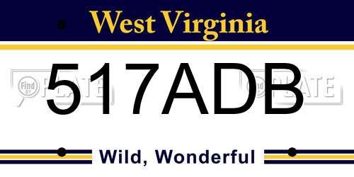 517ADB West Virginia License Plate