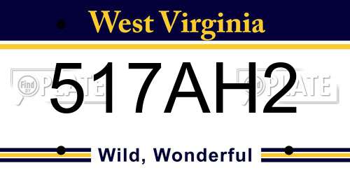 517AH2 West Virginia License Plate