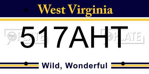 517AHT West Virginia License Plate