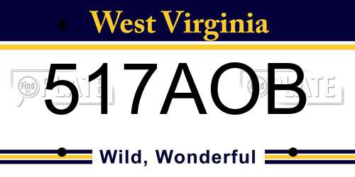 517AOB West Virginia License Plate