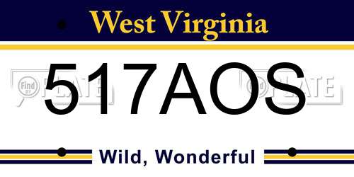 517AOS West Virginia License Plate
