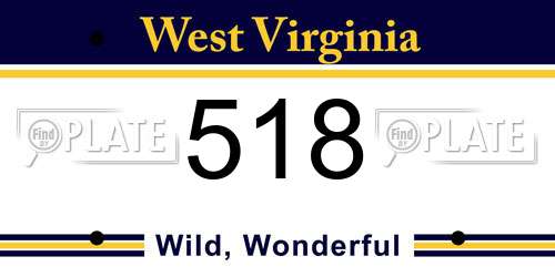 518 West Virginia License Plate