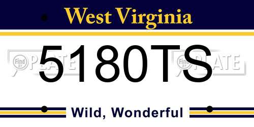 5180TS West Virginia License Plate